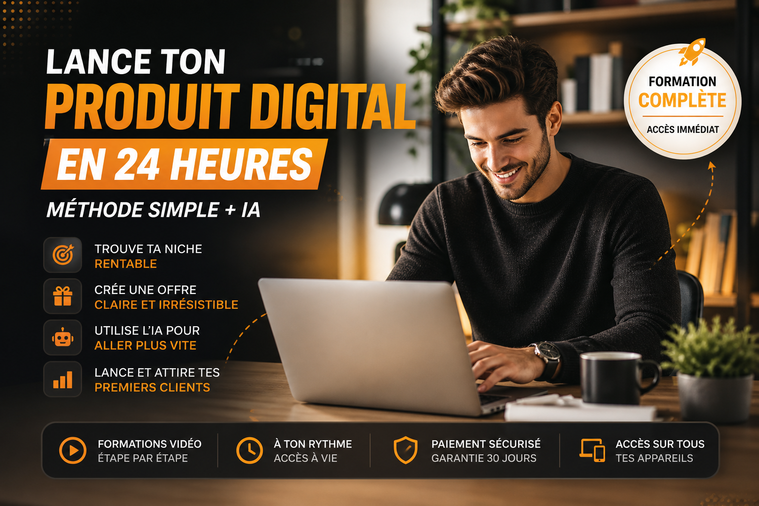 Lance Ton Produit Digital en 24h (Méthode Simple + IA)